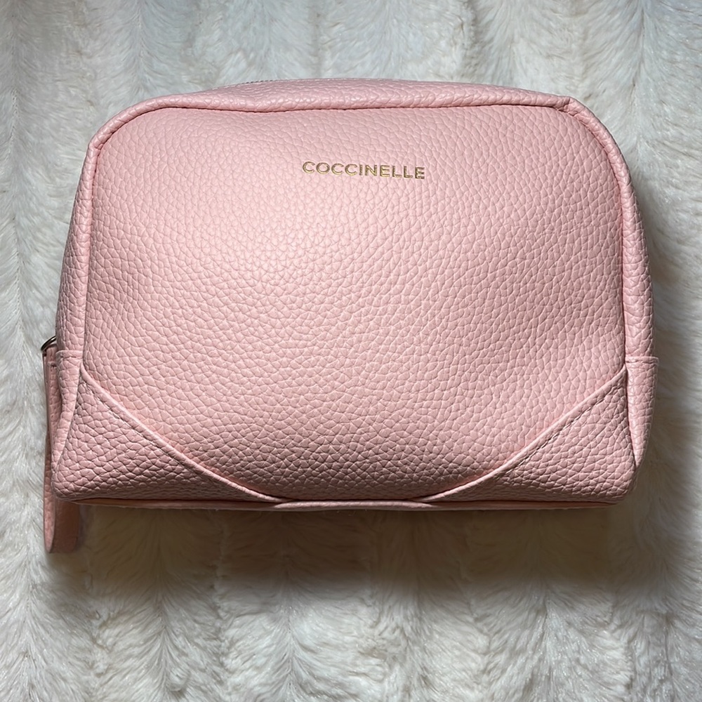 Coccinelle Travel Makeup Bag Pink Vegan Leather